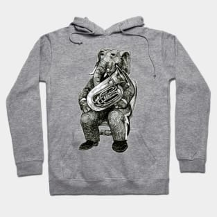 Carnival Animals - Elephant on Tuba Hoodie